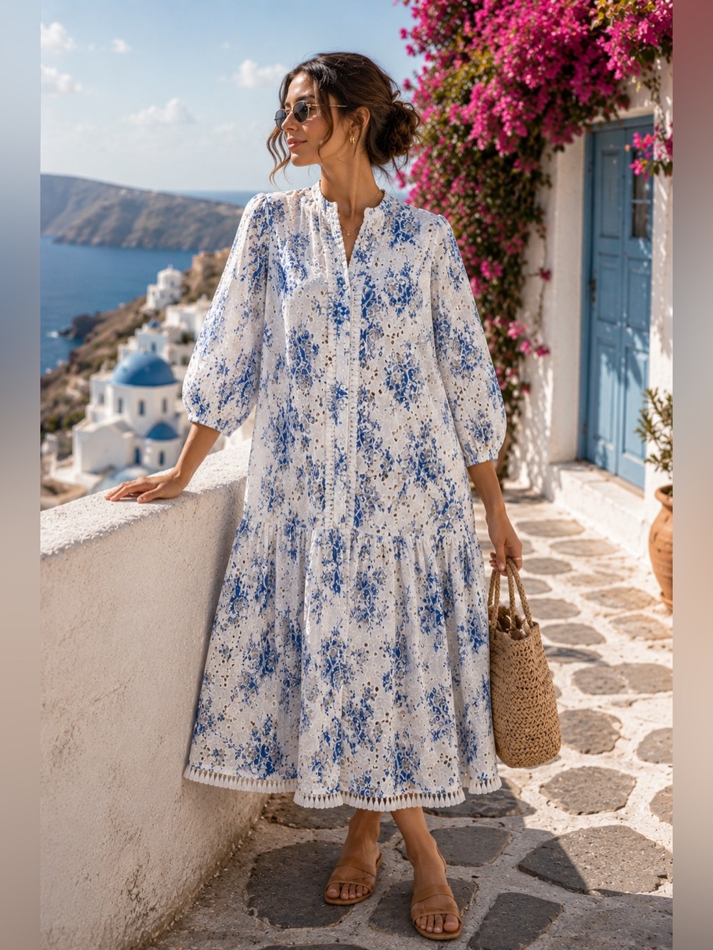 Kidichic Embroidered Eyelet Santorini Prairie Dress Girls Size 13